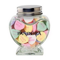 Glass Heart Jar - Conversation Hearts